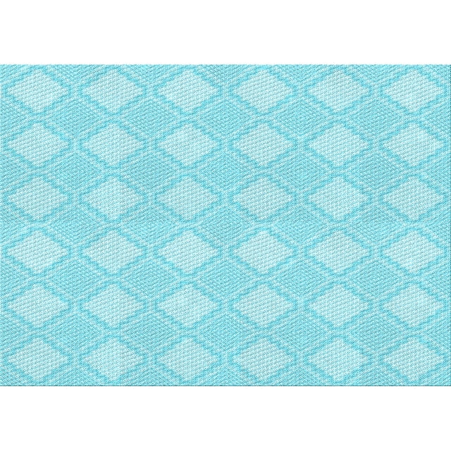 Ahgly Company Machine Washable Indoor Rectangle Transitional Blue Diamond Blue Area Rugs, 4' x 6'