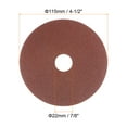 thumbnail image 2 of Uxcell 25pcs 100 Grit Aluminum Oxide Resin Fiber Discs 4-1/2"x7/8" Sanding Grinding Discs for Angle Grinding Machine, 2 of 6