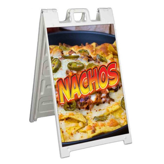 Nachos (24" X 36") Standard A-Frame Signicade, Includes Decal Applied To Stand