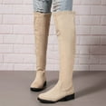 thumbnail image 3 of Mepaouo Women's Over The Knee Thigh High Boots Suede Chunky Block Heel Stretch Riding Long Boots, 3 of 6