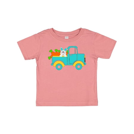 

Inktastic Cute Easter Bunny in Blue Truck with Carrots Boys or Girls Baby T-Shirt