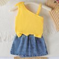 thumbnail image 5 of Girl Summer Set Outfit Toddler Baby Girl Clothes Summer Outfits Print Sleeveless Shirt Tops Cute Shorts Set Kaprioy, 5 of 9