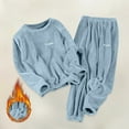 thumbnail image 2 of Womens Fuzzy Fleece Pajamas Sets 2 Piece Oversized Sweater Top and Pants Set Cozy Soft Warm Plush Loungewear Outfit, 2 of 3
