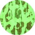 thumbnail image 1 of Ahgly Company Indoor Round Abstract Green Modern Area Rugs, 4' Round, 1 of 4