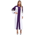 thumbnail image 2 of Vxuxlje Women Ceremony Church Clergy Dress Choir Long Robe Minister Loose Priest Preacher Dresses Purple M, 2 of 8