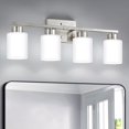thumbnail image 1 of Luminaria de baño FonmYim de 4 luces en níquel cepillado, 1 of 7