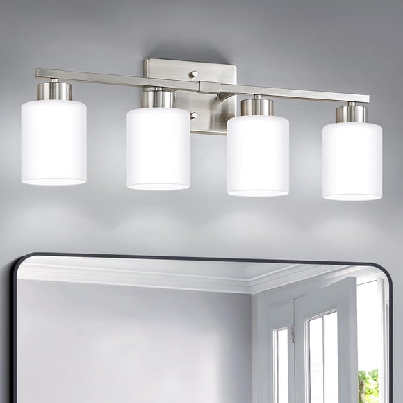 Luminaria de baño FonmYim de 4 luces en níquel cepillado