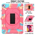 thumbnail image 3 of Dteck iPad 10.2 Case 2021/2020/ 2019, iPad 9th/ 8th/ 7th Generation Case with Pencil Holder, Kickstand with Hand Strap Shoulder Strap,Anti Scratch iPad 9th/ 8th/ 7th Gen Case, Colorful Pink, 3 of 6