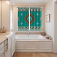thumbnail image 3 of Curtains 84 Inches Long 2 Panels, Teal Brown Boho Grommets Window Treatment Curtain, Abstract Aztec Tribe Ethnic Geometric Thermal Curtains Drapes for Living Room/Bathroom, 3 of 9