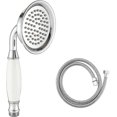 thumbnail image 1 of Victorian Shower Head and 150cm Hose Traditional Brass and Ceramic for Bathroom, 1 of 5