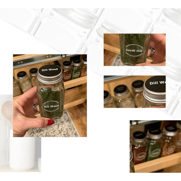10 Pcs Glass Spice Jars 8oz Clear Empty Square Food Storage