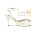 thumbnail image 3 of BLISSFUL STEP Rhiness Ankle Strap Stiletto Heel Pumps for Women White 8, 3 of 5