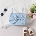 thumbnail image 5 of SUCS 2 Pcs Kids Girls Solid Color Bow Suspender Top Suit Shorts Girls Set Shorts Set Daily Party, 5 of 7