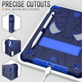 thumbnail image 2 of SaniMore Case for iPad 10.2 inch 9th/8th/7th Generation (2021/2020/2019), Screen Protector & Shoulder Strap & Hidden Bracket & Pen Slot Heavy Duty Protective Shockproof Hybird Shell, Navy+Blue, 2 of 5