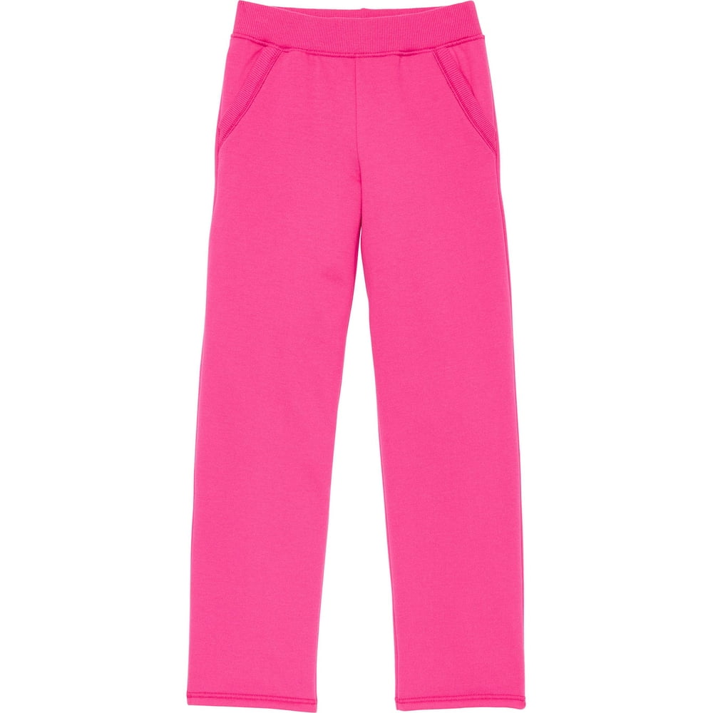 Hanes - Hanes Open Leg Fleece sweatpants with Pockets (Little Girls & Big Girls) - Walmart.com