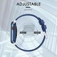 thumbnail image 7 of SWEES Leather Band Compatible with Apple Watch Band 42mm 44mm 45mm Women Men, Blue Genuine Leather Wristband Replacement Band for Apple Watch Series 8 7 6 5 4 3 2 1 SE, Sports & Edition, 7 of 7