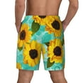 thumbnail image 4 of Balery Sunflowers With Green Leaves Mens Swim Trunks Swim Shorts for Men Quick Dry Inseam Beach Shorts with Compression Liner Pocket-Medium, 4 of 9