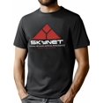 thumbnail image 1 of SkyNet Cyberdyne Systems Terminator-Inspired Cotton T-Shirt - Black with Red Geometric Design, S to 5XL, Machine Washable, Casual Wear for Spring & Summer, Outdoor Activities, 100% Cotton, 1 of 6