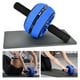 thumbnail image 4 of Rodillo de rueda abdominal, equipo de entrenamiento, gimnasio, herramienta de ejercicio en casa con almohadilla de entrenamiento (azul y negro), 4 of 5