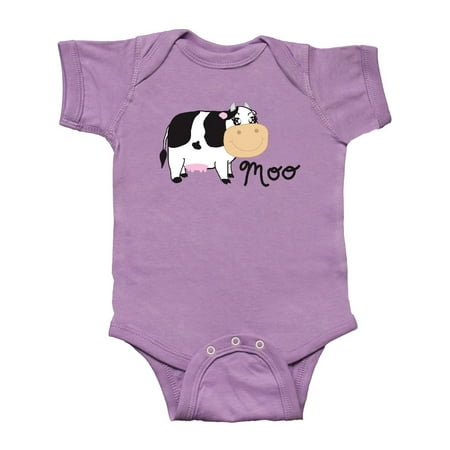 

Inktastic Moo says the cow Gift Baby Boy or Baby Girl Bodysuit