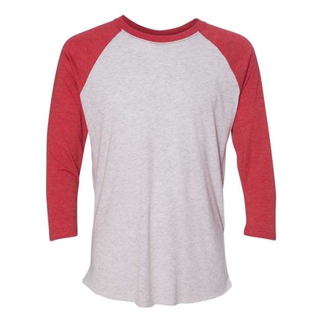 Next Level Mens Tri-Blend 3/4-Sleeve Raglan Tee (6051) vin rd/HTHR wht m Ropa de siguiente nivel 6051