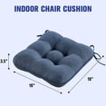 thumbnail image 2 of XIECUVA Chair Cushions for Dining Chairs, Set of 4, Memory Foam Kitchen Chair Cushions with Quilted Non-Slip Rubber Backing, 15.5" x 15.5" x 3.5", Dark Blue, 2 of 8