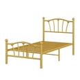 thumbnail image 1 of Yeshouse estructura de cama de plataforma metálica con cabecero y piecero, base resistente con listones metálicos, sin somier, fácil de montar, sin ruido y espacio de almacenamiento debajo de la cama, 1 of 8