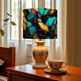 thumbnail image 6 of Linen Drum Lampshades Colorful stained glass window Abstract stained glass Art 13"x13"x10" Light Shade for Table Lamps Floor Lamp Shades Lampshade Replacement Assembly Required, 6 of 8