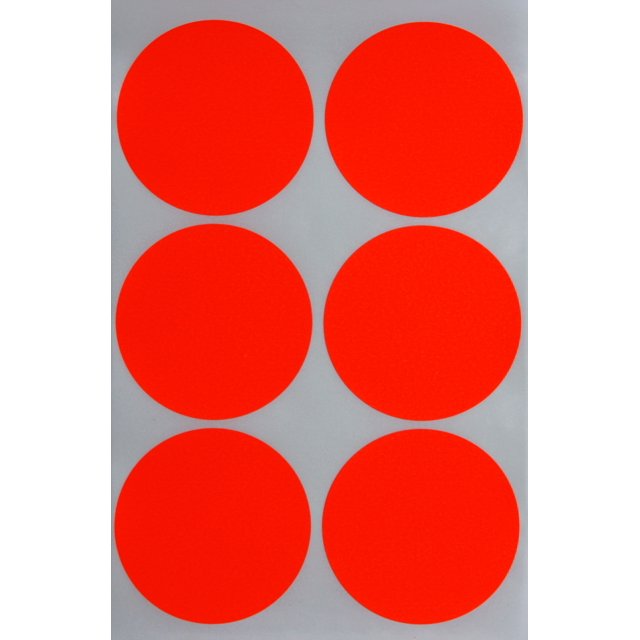 Royal Green - Neon Red Sticker 50mm - Circle 2" inch dot Stickers Permanent Adhesive Label Round dots - 540 Pack