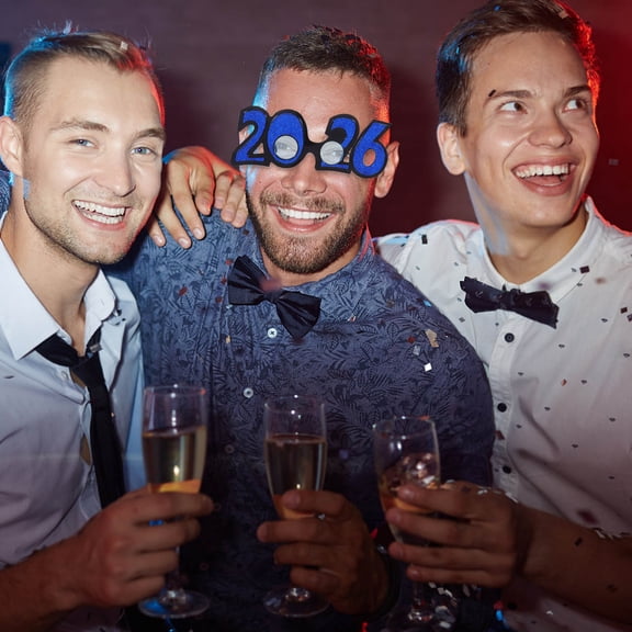 OFFIGAM 4-Pack Colorful Funny Party Glasses for Graduation 2026 and New Year Photo Booth Props Accessories
