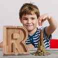 thumbnail image 6 of Xecvkr Personalized Wooden Name Money Box Deposit Bank with 26 English Letters for Kids Savings Educational Gift Home Desk Decoration, 6 of 6