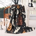 thumbnail image 2 of Autumn Halloween Scene Pattern Blanket,Comfortable Soft Lamb Wool Throw Blanket,All Season,Warm Lightweight Blankets for Sofa Bed Couch Living Room Chair,50"x60", 2 of 4
