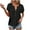 Black, variant on Short Sleeve Shirts for Women, Xunlbb Women's Casual Oversize Solid V-Neck Cotton And Linen Hooded Short Sleeve Blouse T-shirt(Black,XL)