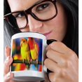 thumbnail image 2 of 3drose, Tropical Love Birds, 15oz Two-tone Black Mug, 2 of 6