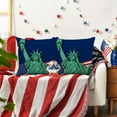 thumbnail image 4 of Boovnll 4th of July Pillow Covers 18x18 - Red White Blue Stars Stripe Flag Throw Pillow Covers, Linen Patriotic Pillow Covers for Memorial Day Home Sofa Couch Decor, 4th of July Decorations, 4 of 6