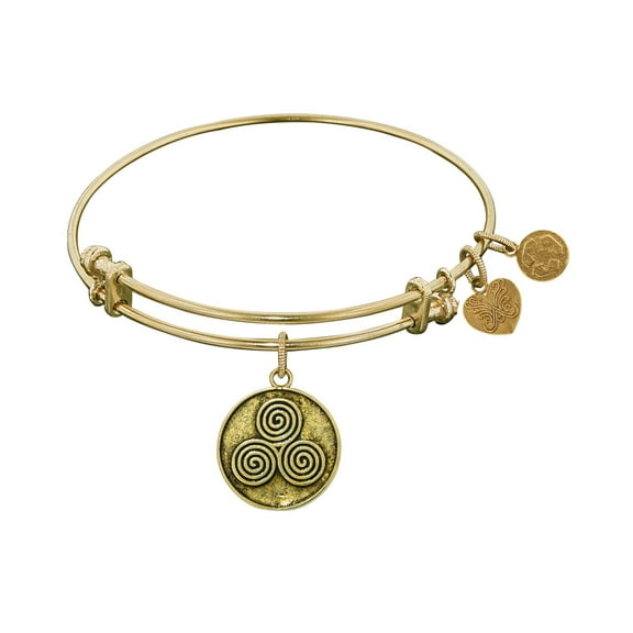 Brass Mind Body Soul Bangle Bracelet 7.25 Inches Adjustable