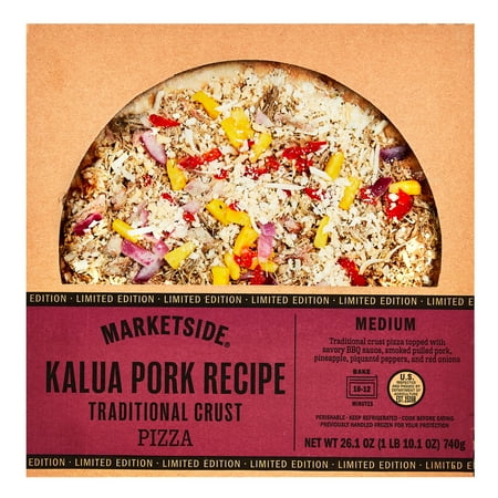 Marketside 12" Medium Kalua Pork Recipe Pizza, 26.1 oz, BBQ Sauce, Refrigerated