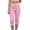 Pink#1, variant on Drovellove Women's Plus Size Capri Leggings – 3/4 High Waisted Stretch Pants with Side Slit & Subtle Lace Detail for Workout, Yoga or Casual Lounging