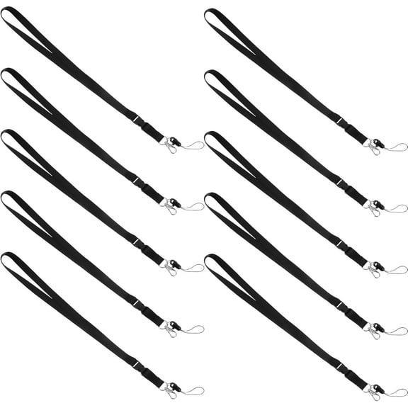 10pcs Black Breakaway Nylon Badge Holder Lanyard with Detachable Clip for IDs