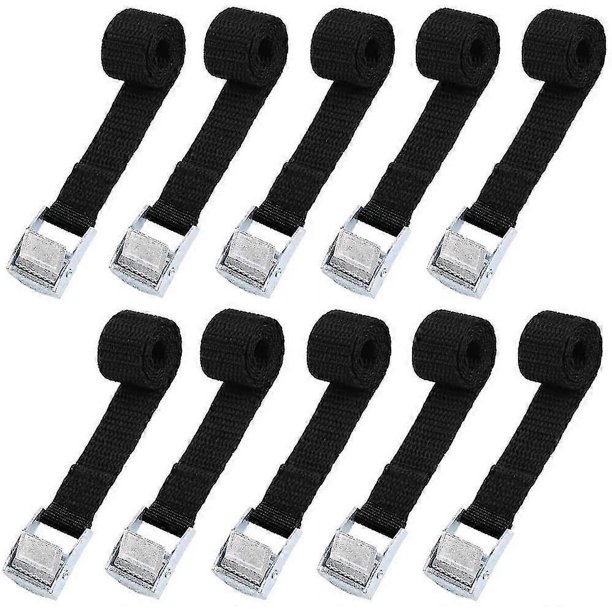 Kit de fijación de 10 correas de amarre de 2 x 39 cm para portabicicletas de motocicleta, coche y bicicleta. Correa de sujeción con carga máxima de 500 kg.