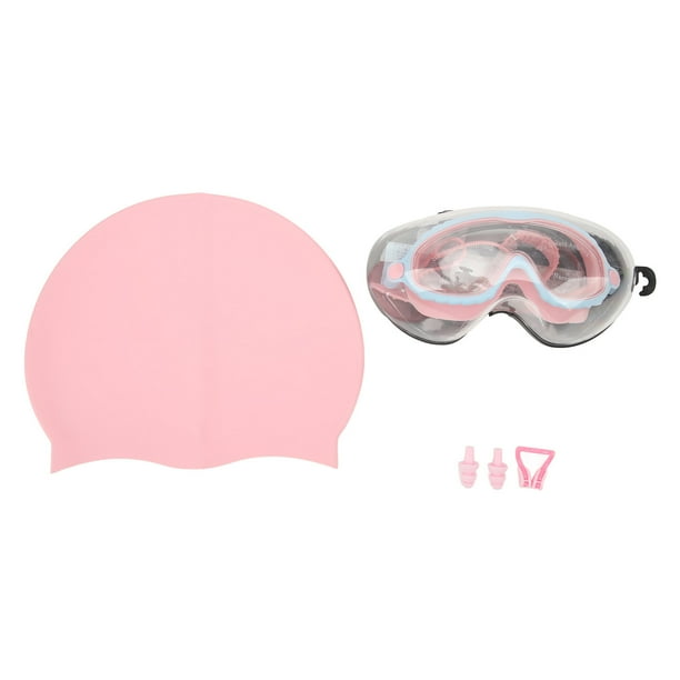 Juego de gorro de gafas de natación para niños, gafas de natación HD impermeables y a prueba de niebla con funda protectora, tapones para los oídos con Clip para la nariz para niñas YUNYI BRAND Deportes