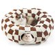 thumbnail image 1 of Cama túnel para gatos interior cueva forma donut cojín lavable juguetes tubo gatitos cachorros conejos color marrón, 1 of 7