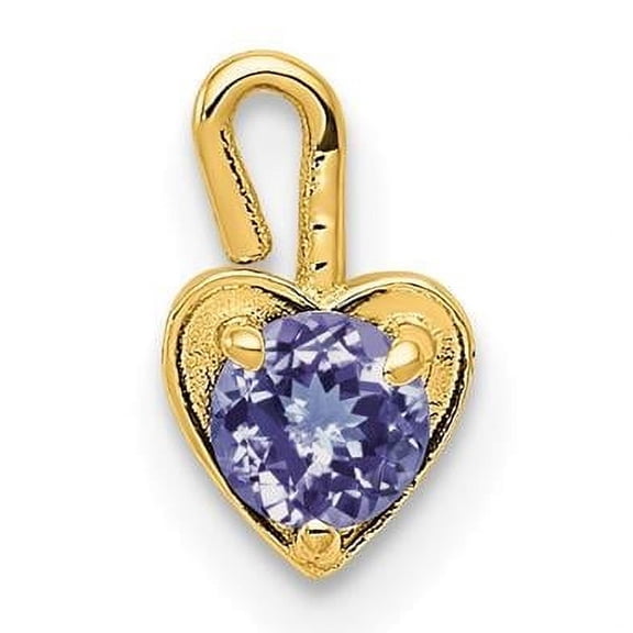 Finest Gold 14K Yellow Gold June Synthetic Birthstone Heart Charm