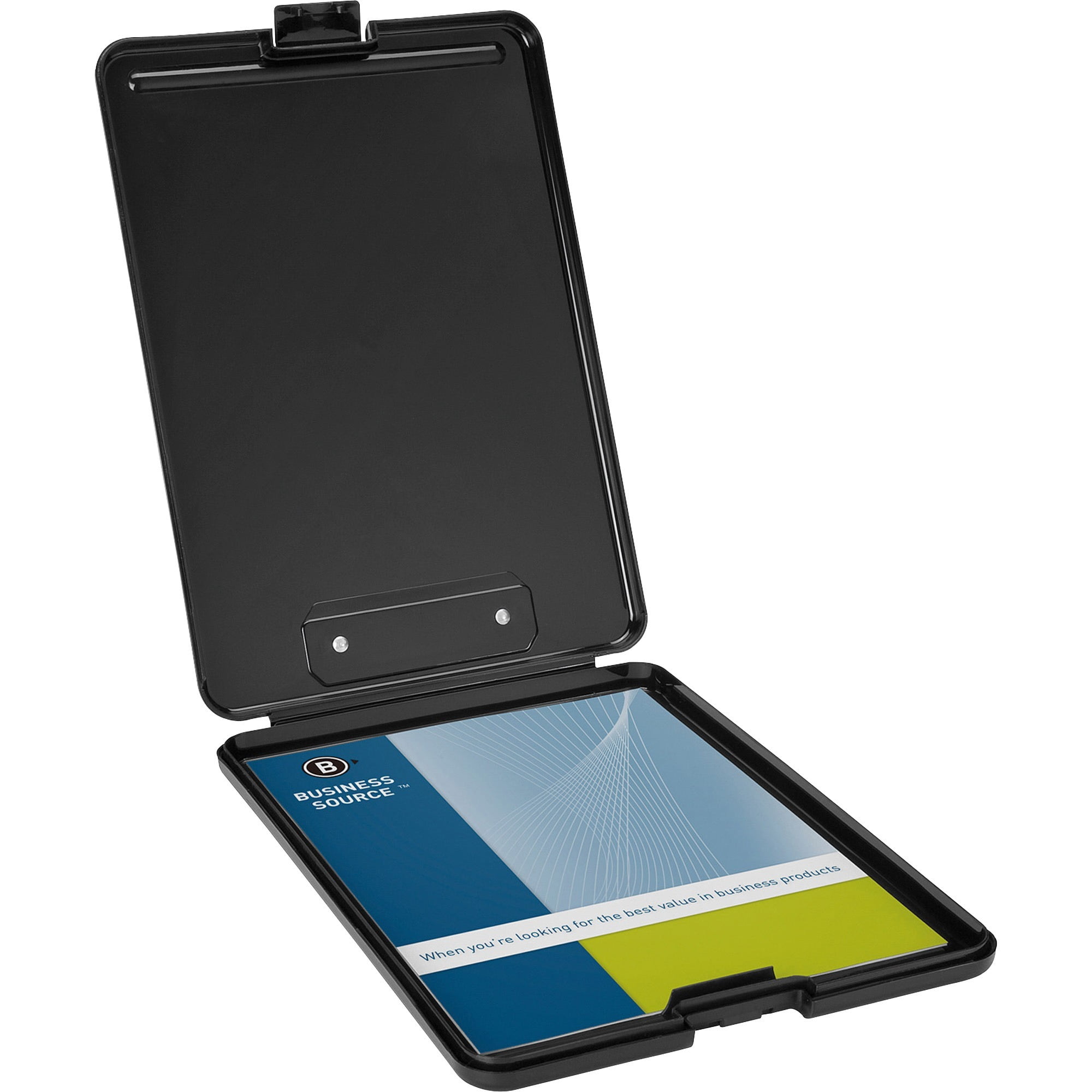 Business Source Plastic Storage Clipboard - Black - 12 / Carton