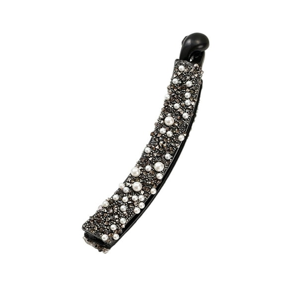 Comfortable Banana Clip Rhinestones Beads Styling Hairpieces Hairpin Headwear for Creating Different Hairstyles Easily