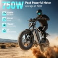 thumbnail image 3 of TST Electric Bike for Adults, 48V/15AH Battery, 20"x4" Fat Tire, 750W Motor EBike For Men, Tested to UL2849 Standard by SGS, 3 of 9
