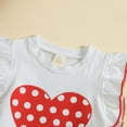 thumbnail image 6 of Toddler Girl Outfit Valentine's Day Short Sleeve Hearts Printed T Shirt Tops Skirt Outfits Baby Girl Clothes Red 18 Months-24 Months, 6 of 7