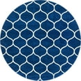 thumbnail image 4 of Unique Loom Trellis Frieze Collection Area Rug - Rounded (8' Round Navy Blue/Ivory), 4 of 7