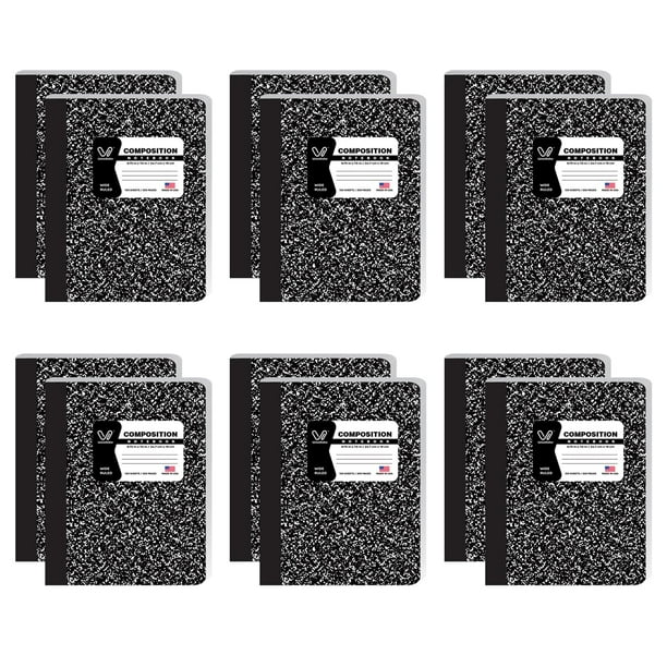 Cuadernos de composición Woodlake con rayas anchas, 200 páginas, paquete de 12