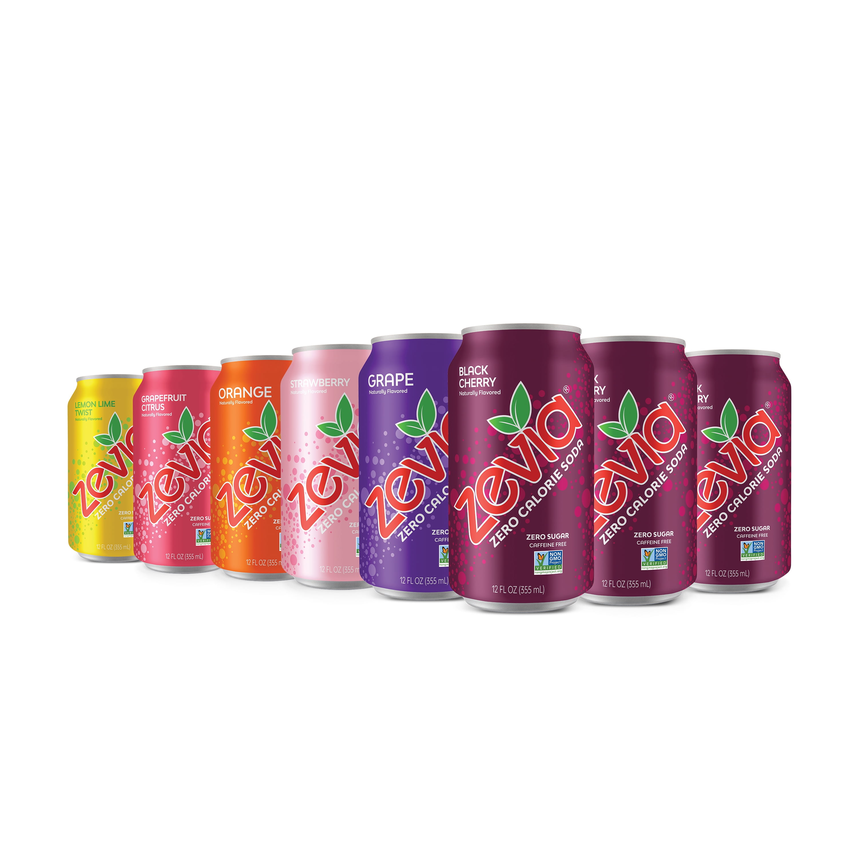 Zevia Zero Calorie Caffeine Free Soda Pop Fruit Variety Pack 12 Fl Oz 18 Pack Cans Walmart Com